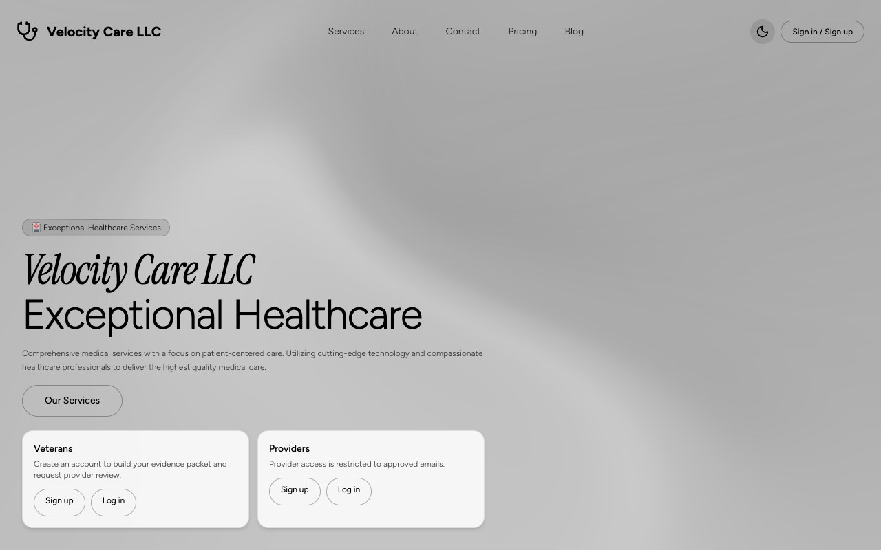 Velocity Care LLC project preview